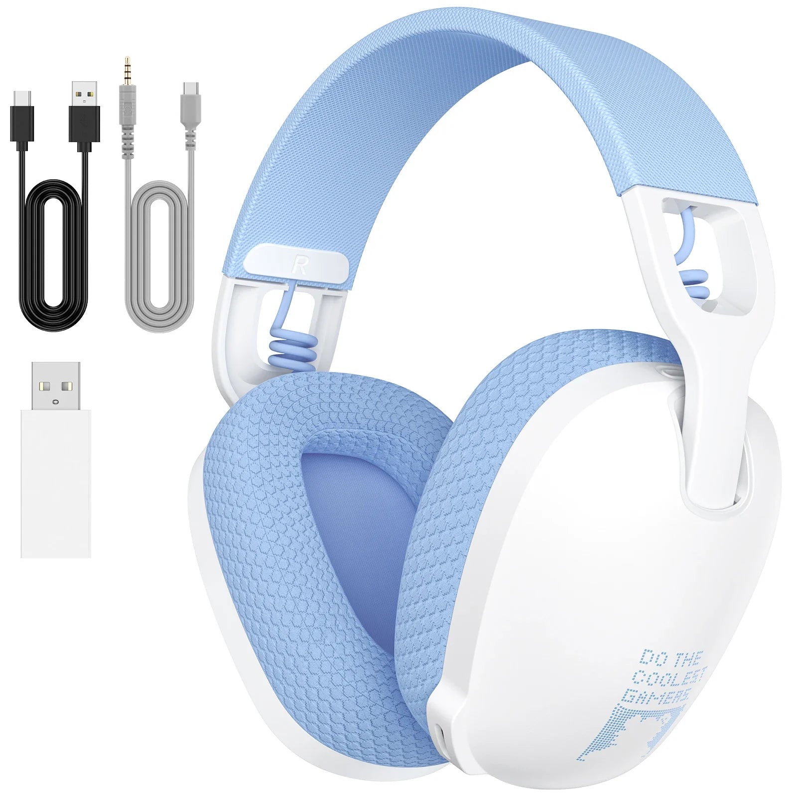 Onikuma Gaming Headset for PS5, PS4, PC, 2.4GHz USB Gaming Headphones with Mic, Ergonomic Design 5.3 Bluetooth Headphones