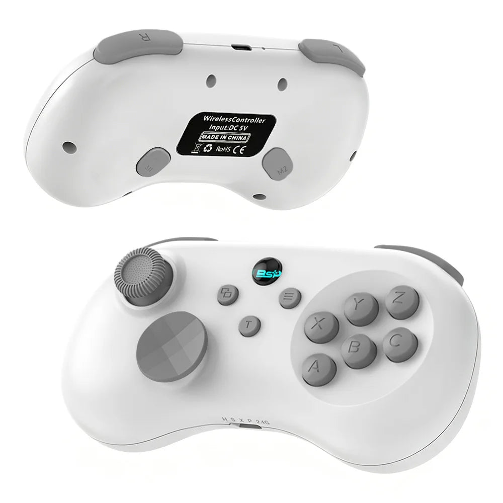 Y04 Wireless Game Controller for Switch/PC/PS4 - Hall Effect Joystick, 6-Button Layout Arcade Gamepad with Turbo & Back Buttons